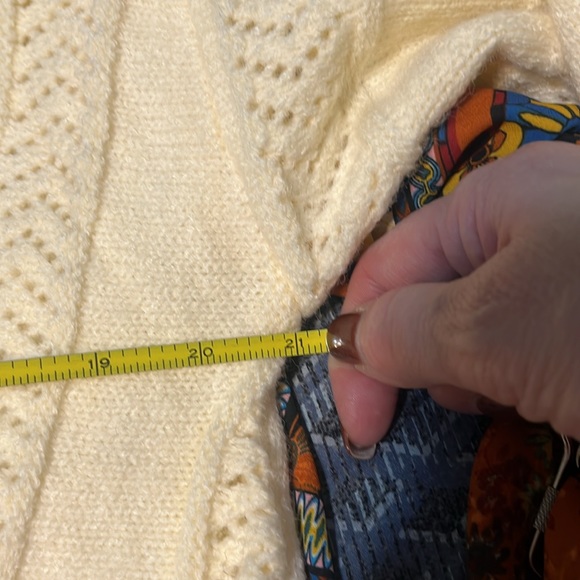 NWT Kaily K ~Ivory/black open knit V-neck sweater ~ sz Large - Picture 6 of 7